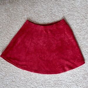 Forever 21 Ribbed Corduroy High Rise Red Mini Skirt